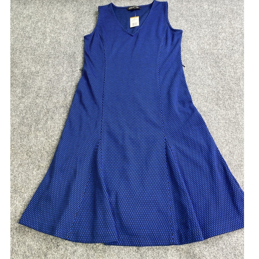 Jones New‎ York Dress Women's S Blue Black Office Fairy Coquette Preppy Cottage